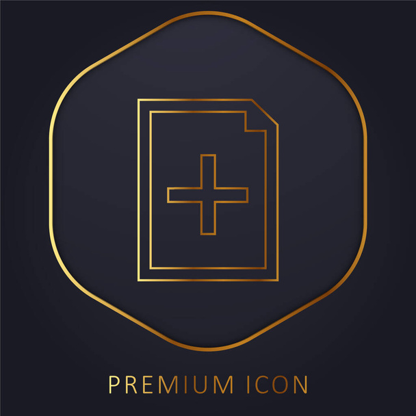 Añadir un símbolo de interfaz de documento línea de oro logotipo premium o icono - Vector, Imagen