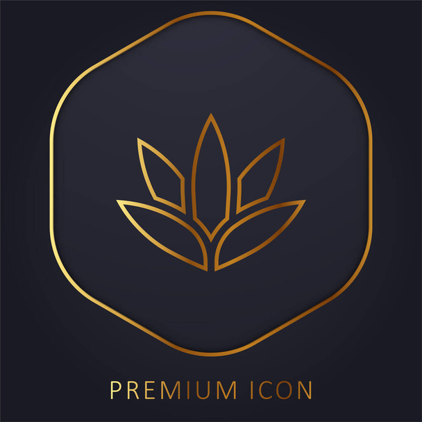 Logotipo o icono premium de la línea dorada Agave - Vector, Imagen