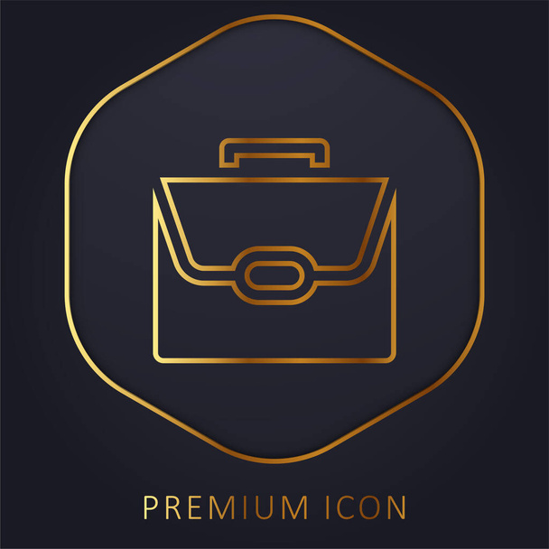 Briefcase linha dourada logotipo premium ou ícone - Vetor, Imagem