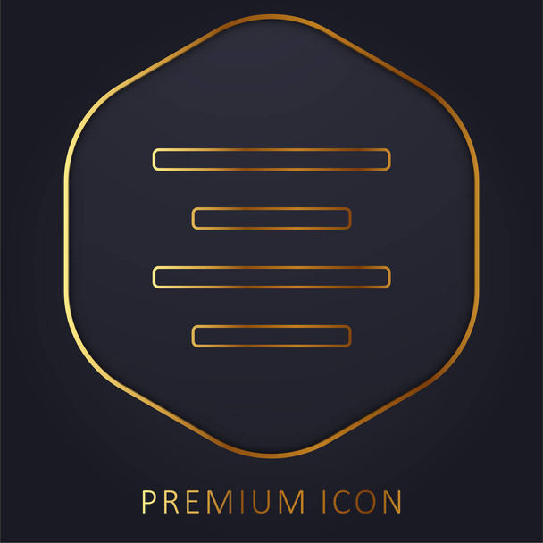 Alinear línea dorada del centro logotipo premium o icono - Vector, Imagen