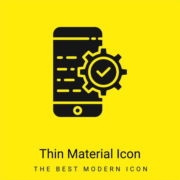 Aplicação ícone material amarelo brilhante mínimo - Vetor, Imagem