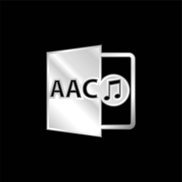Symbole de format de fichier Acc icône métallique argentée - Vecteur, image