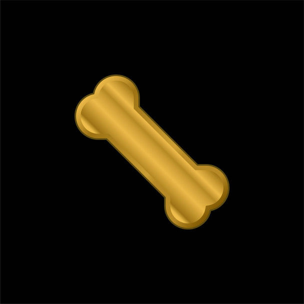 Hueso chapado en oro icono metálico o logo vector - Vector, Imagen