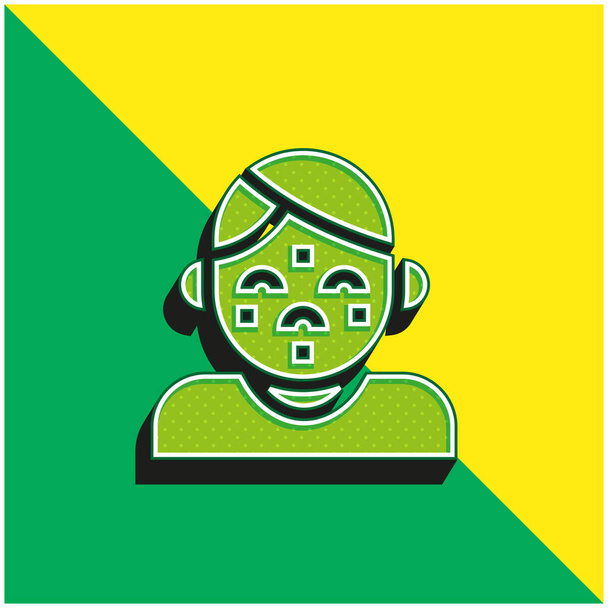 Acné verde y amarillo moderno logotipo del icono del vector 3d - Vector, imagen
