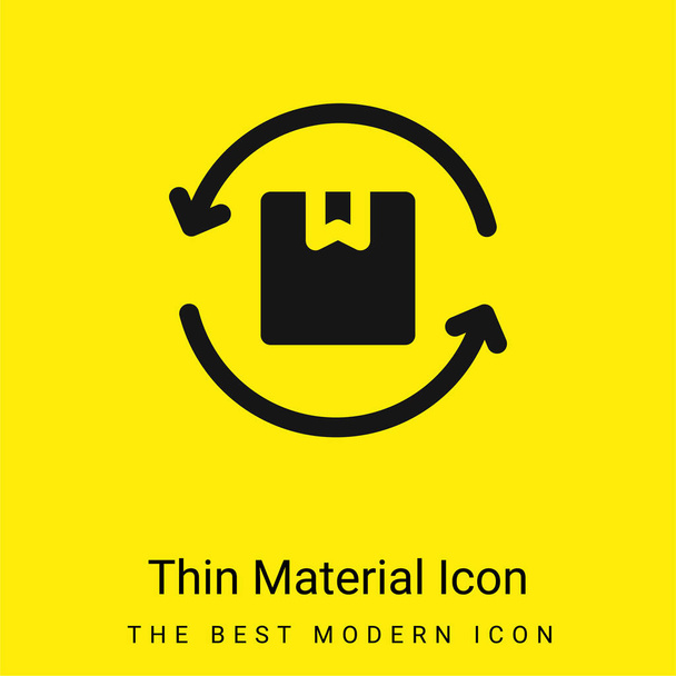 Doos minimaal helder geel materiaal icoon - Vector, afbeelding