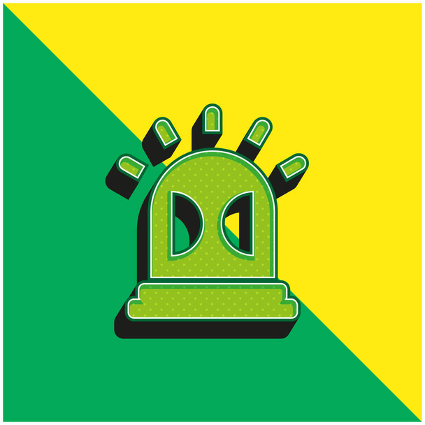 Alarm Green and yellow modern 3d vector icon - Вектор, зображення
