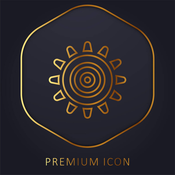 Anemoon gouden lijn premium logo of pictogram - Vector, afbeelding