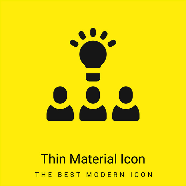 Brainstorm minimális fényes sárga anyag ikon - Vektor, kép