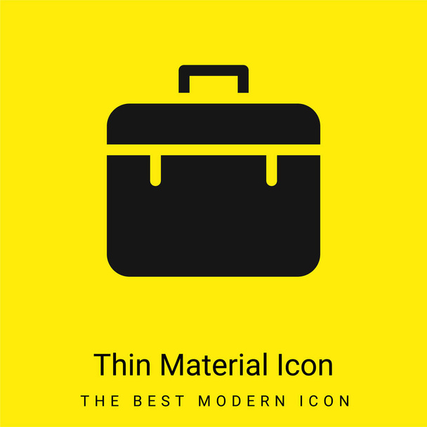 Briefcase mínimo ícone de material amarelo brilhante - Vetor, Imagem