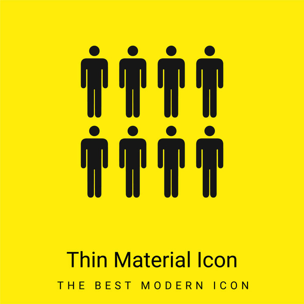 8 Persons minimal bright yellow material icon - Vector, Image