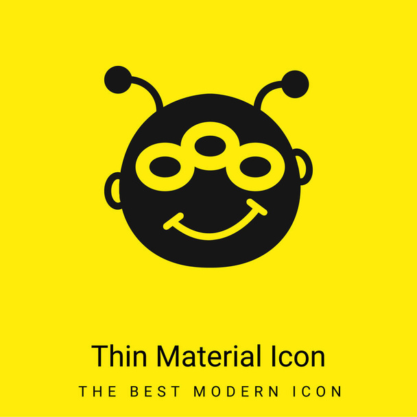 Alien minimal bright yellow material icon - Vector, Image