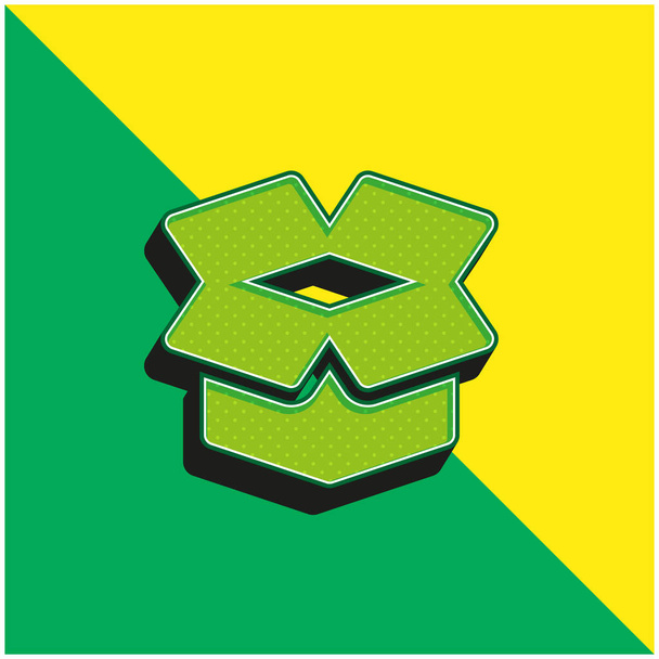Caja verde y amarillo moderno vector 3d icono logotipo - Vector, imagen