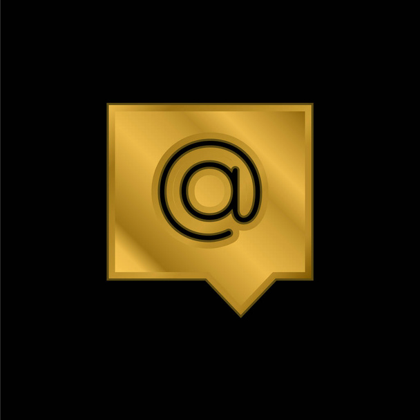 Сообщение о позолоченной металлической иконке или векторе логотипа - Вектор,изображение