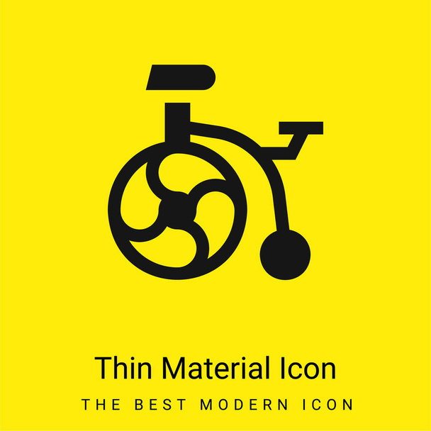 Ποδήλατο ελάχιστο φωτεινό κίτρινο εικονίδιο υλικού - Διάνυσμα, εικόνα