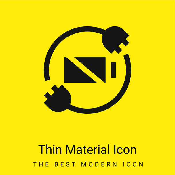 Estado de la batería icono de material amarillo brillante mínimo - Vector, imagen
