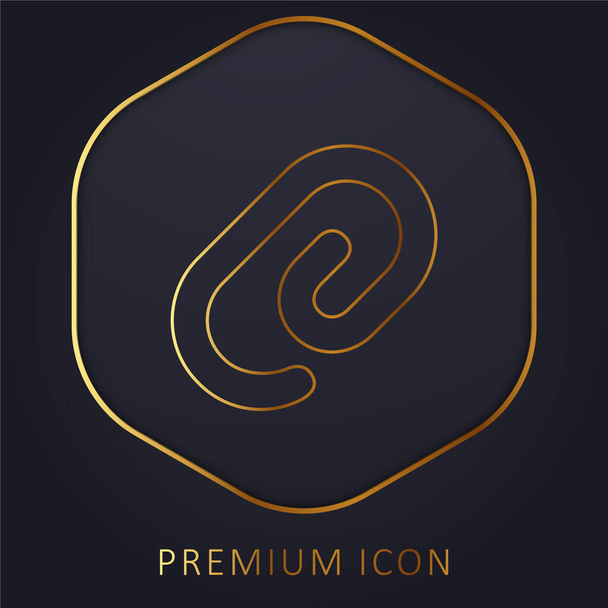 Bevestig Interface Clip Symbool gouden lijn premium logo of pictogram - Vector, afbeelding