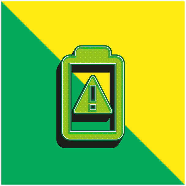 Akkumulátor Zöld és sárga modern 3D vektor ikon logó - Vektor, kép