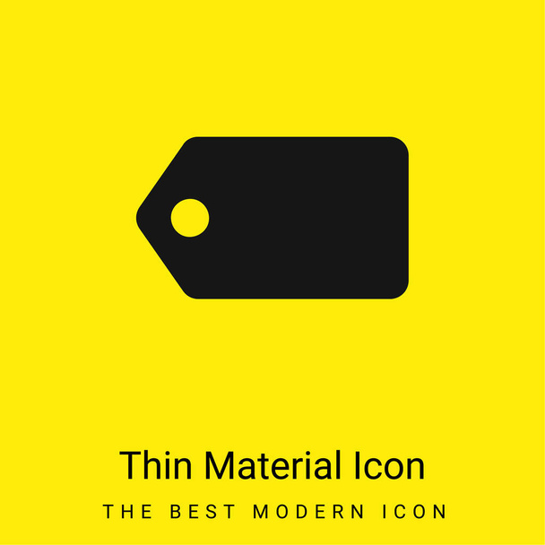 Black Label In Horizontal Position minimal bright yellow material icon - Vector, Image