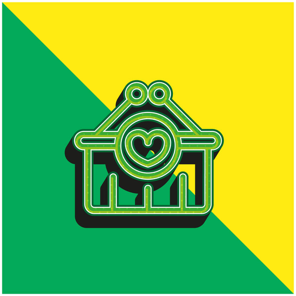 Cesta verde y amarillo moderno logotipo icono del vector 3d - Vector, Imagen