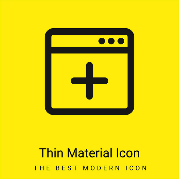 Add Window minimal bright yellow material icon - Vector, Image