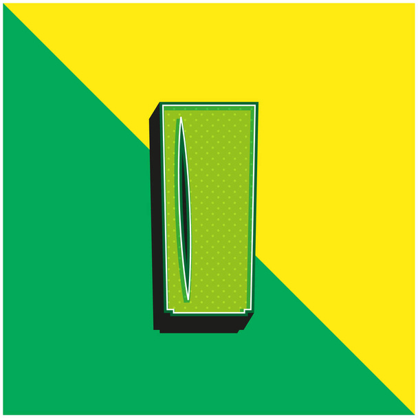 Verre noir Logo vectoriel 3d moderne vert et jaune - Vecteur, image
