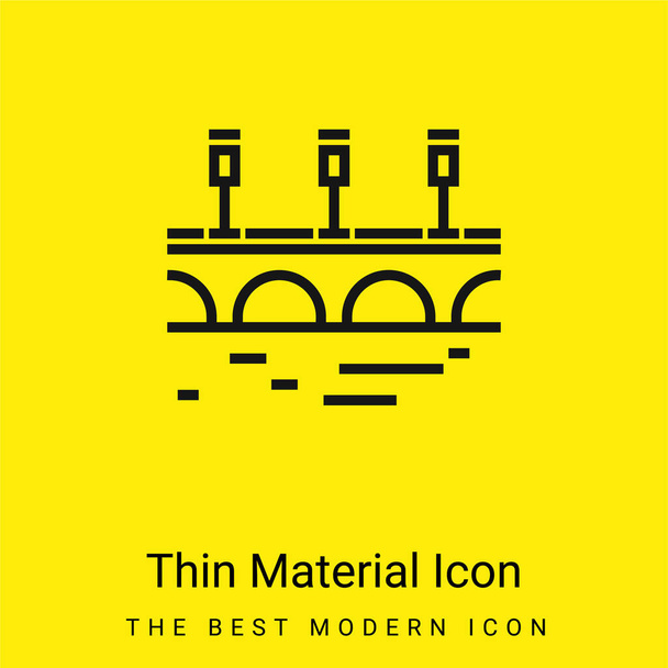 Puente mínimo icono de material amarillo brillante - Vector, imagen