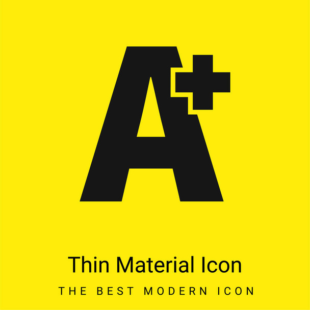 A Plus Symbol minimalna jasnożółta ikona materiału - Wektor, obraz