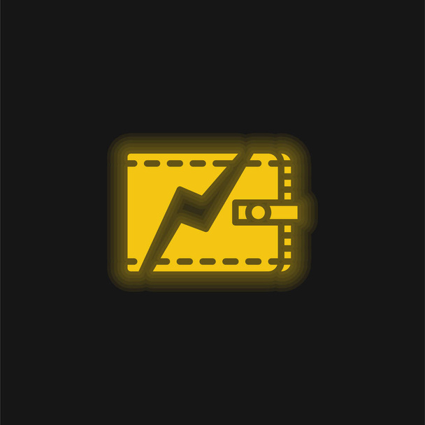 Bancarrota amarillo brillante icono de neón - Vector, Imagen