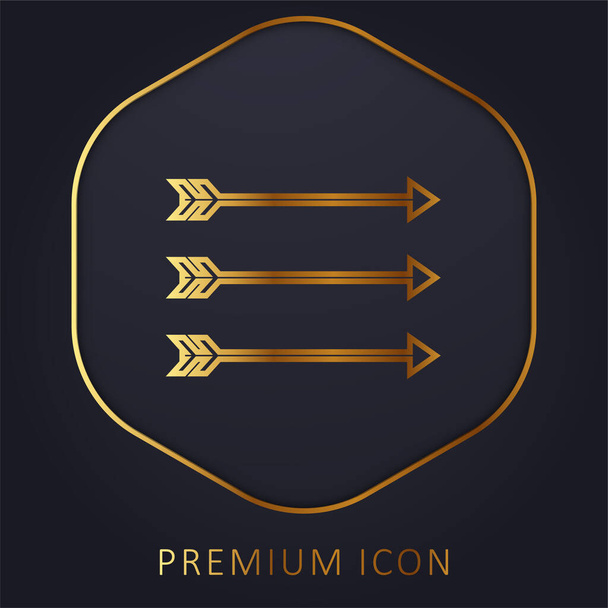 Pijlen gouden lijn premium logo of pictogram - Vector, afbeelding