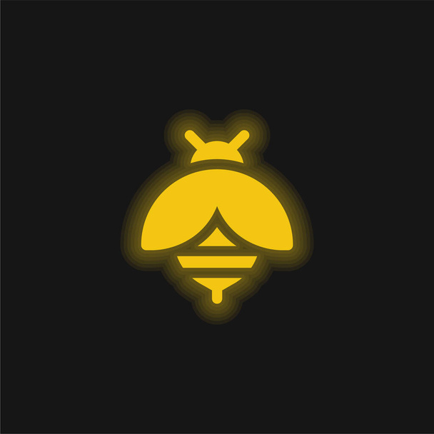 Bienengelb leuchtendes Neon-Symbol - Vektor, Bild