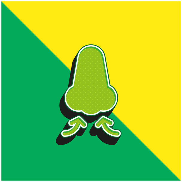Logo vectoriel 3D moderne vert et jaune respirant - Vecteur, image
