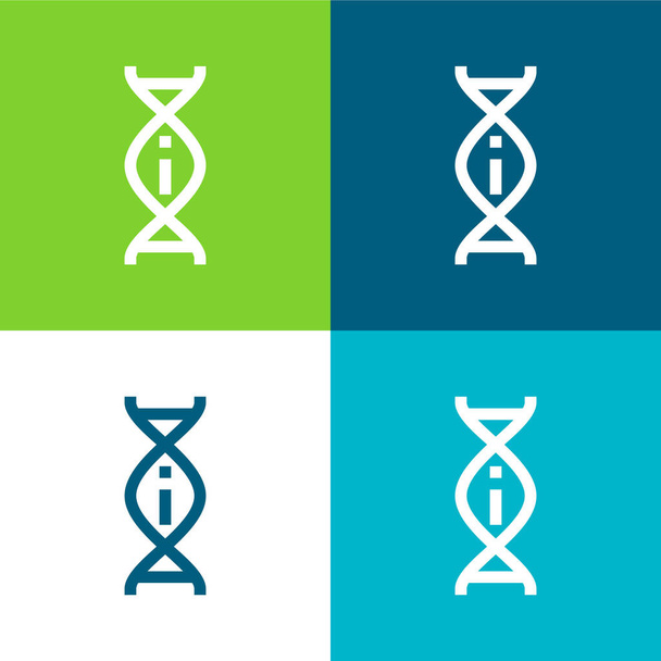 Adn Set d'icônes minimal à quatre couleurs - Vecteur, image