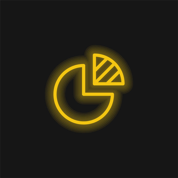 Análisis amarillo brillante icono de neón - Vector, Imagen
