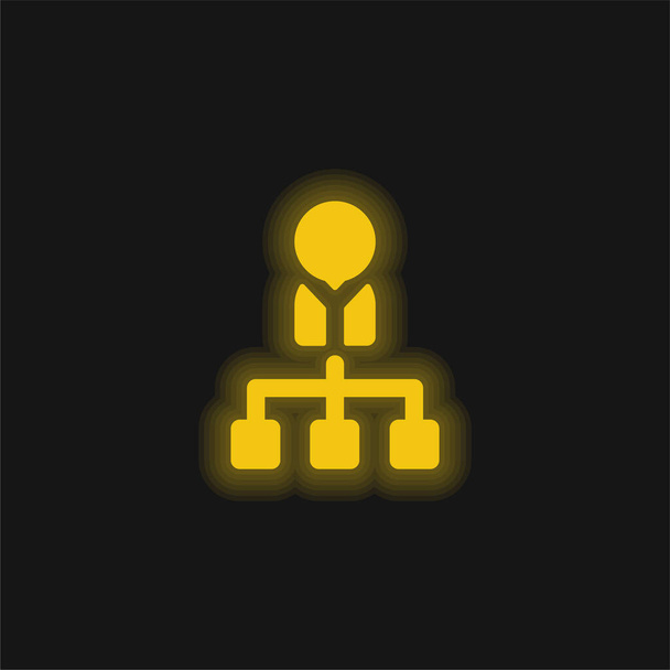 Boss żółty świecący neon ikona - Wektor, obraz