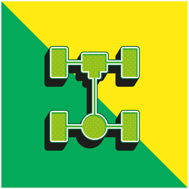Essieu vert et jaune moderne logo icône vectorielle 3d - Vecteur, image