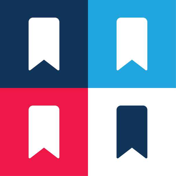 Signet bleu et rouge ensemble d'icônes minimales quatre couleurs - Vecteur, image
