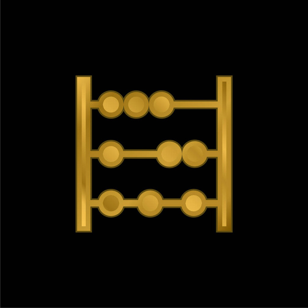 Abacus pozlacená kovová ikona nebo vektor loga - Vektor, obrázek