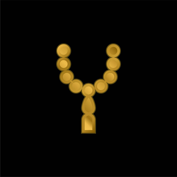 Perline oro placcato icona metallica o logo vettoriale - Vettoriali, immagini