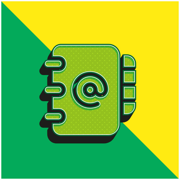 Agenda Logo icona vettoriale 3D moderna verde e gialla - Vettoriali, immagini