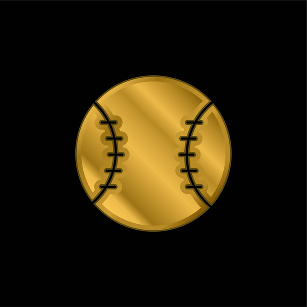 Beyzbol altın kaplama metalik simge veya logo vektörü - Vektör, Görsel