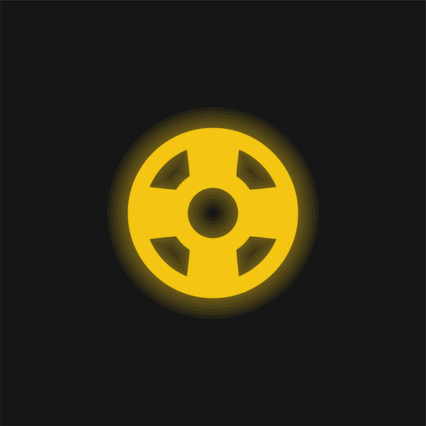 Plage Float jaune brillant icône néon - Vecteur, image