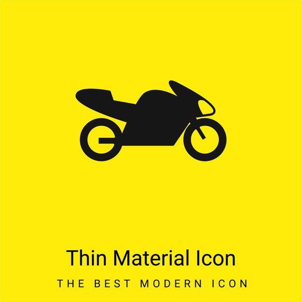 Bicicleta con motor, IOS 7 Símbolo de interfaz mínimo icono de material amarillo brillante - Vector, Imagen