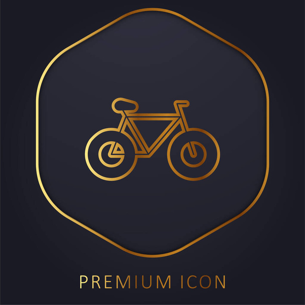 Polkupyörän kultainen viiva premium-logo tai kuvake - Vektori, kuva