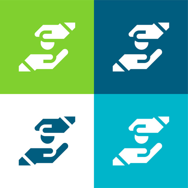 Alms Flat four color minimal icon set - Vector, Image