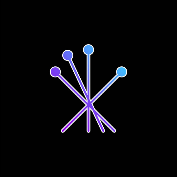 Ícone de vetor gradiente azul de acupuntura - Vetor, Imagem