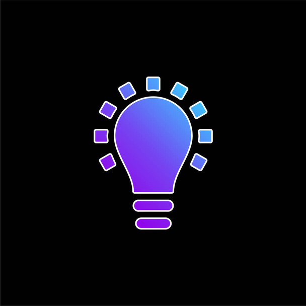 Musta hehkulamppu Symbol sininen kaltevuus vektori kuvake - Vektori, kuva