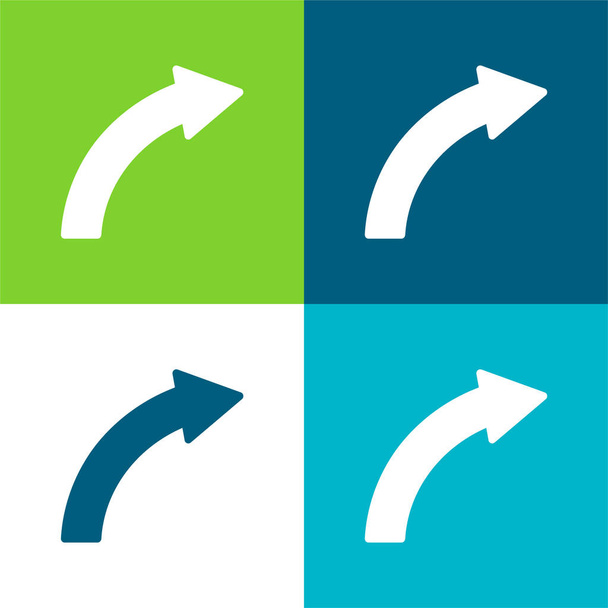 Flecha ascendente Plano conjunto de iconos mínimo de cuatro colores - Vector, Imagen