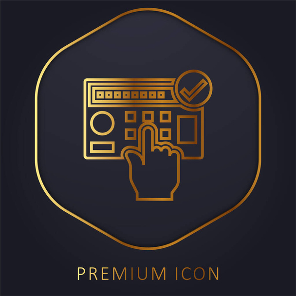 Σύστημα συναγερμού χρυσή γραμμή premium λογότυπο ή εικονίδιο - Διάνυσμα, εικόνα