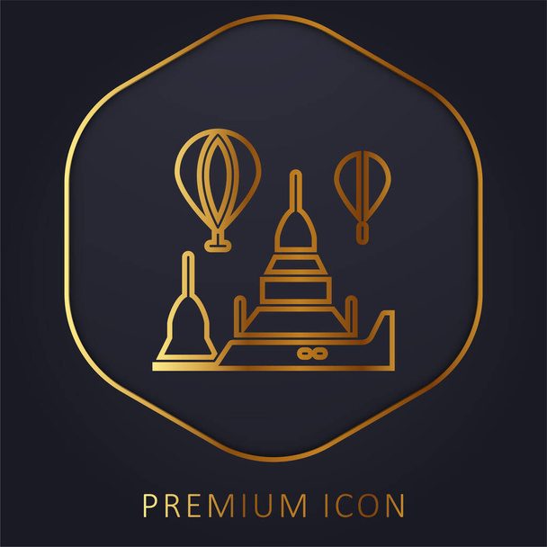 Bagan línea dorada logotipo premium o icono - Vector, imagen