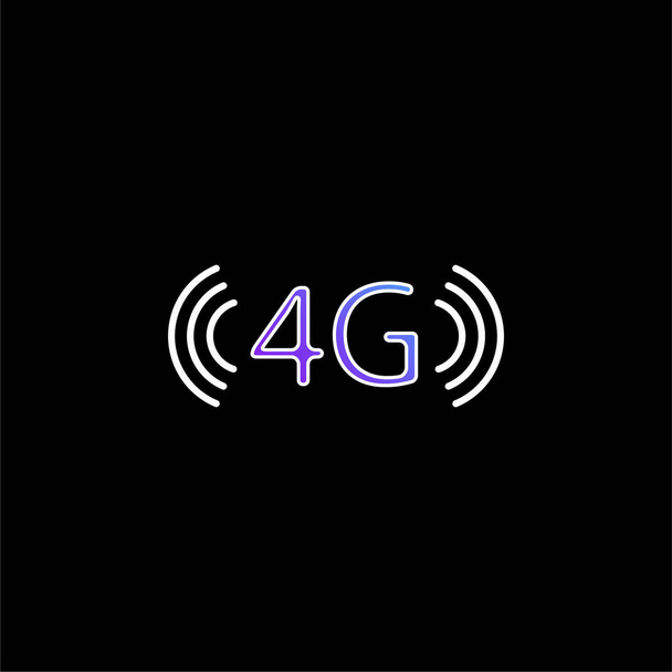 4G電話接続シンボル青グラデーションベクトルアイコン - ベクター画像